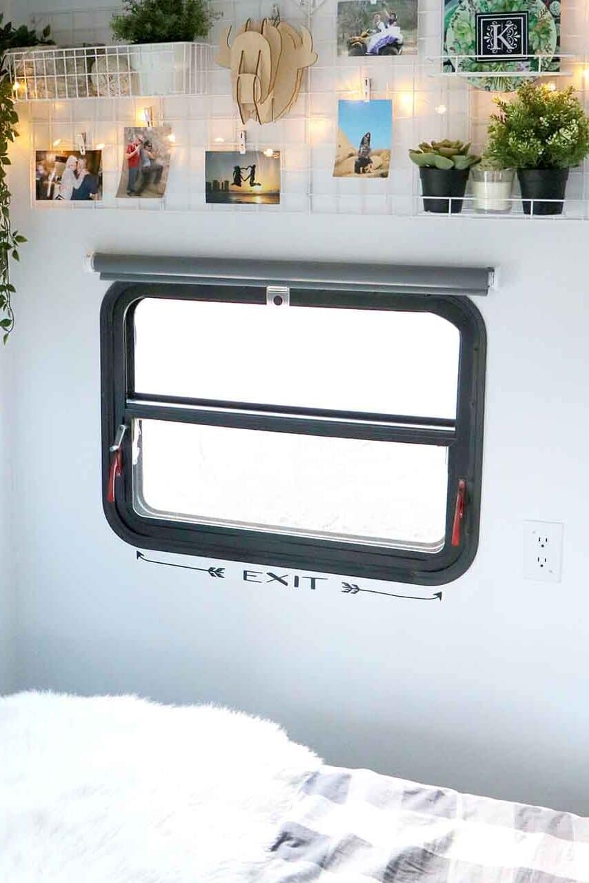 exit sign on camper