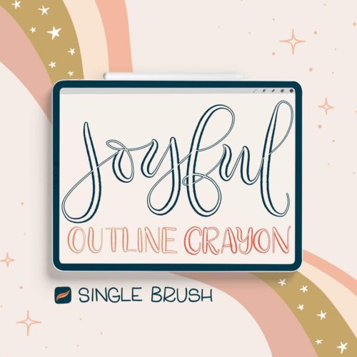 joyful outline procreate brush